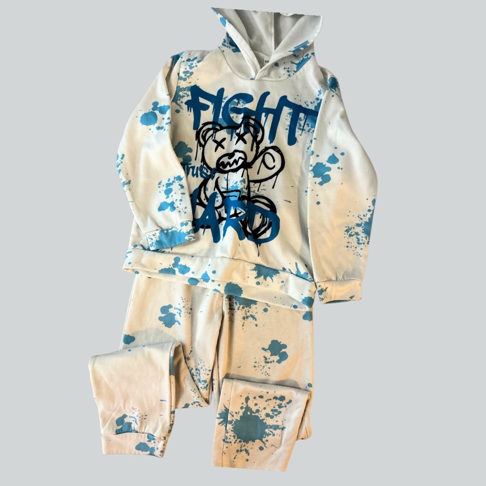 Shein Paint Ball Teddy Sweat Outfit